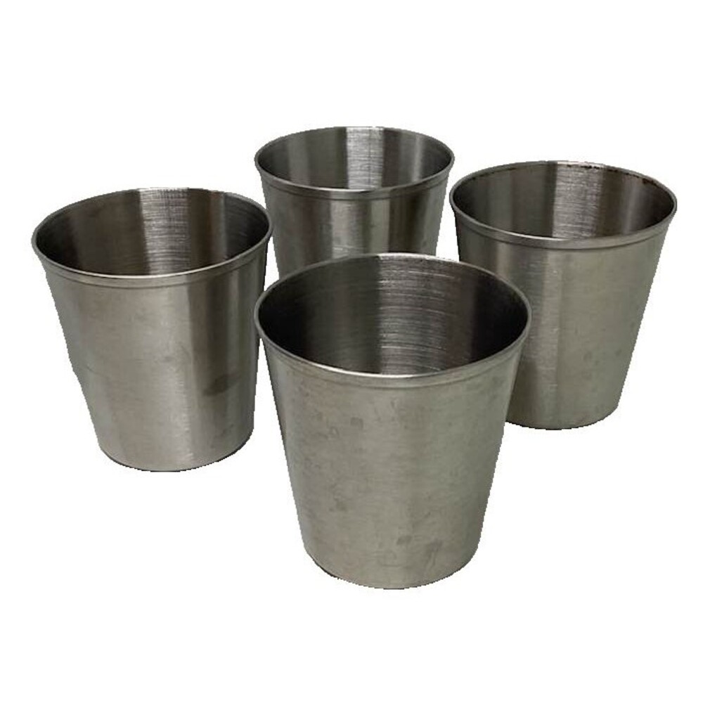 TAJ Stackable Stainless Steel Metal Cups Tumblers Set 4 Camping Outdoors Coffee